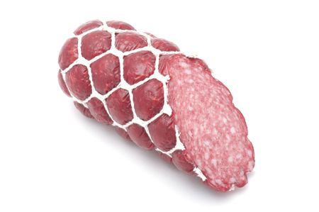 object on white - food boiled sausage
