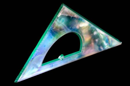 object on black - tool scalene triangle with polarization