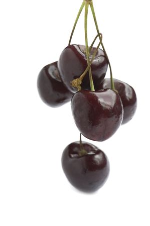 object on white - raw food cherries closeupの写真素材