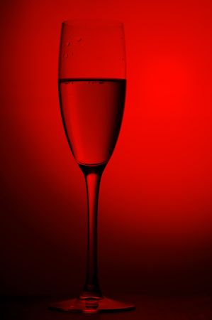 object on red - champagne glasses close upの写真素材