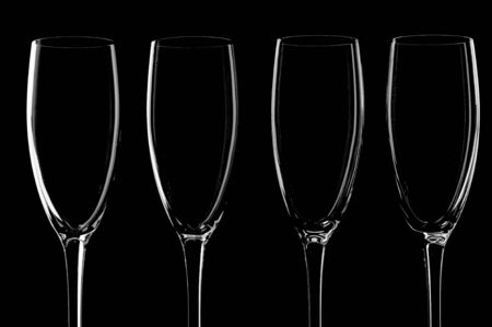 object on black - Empty bocal for champagneの写真素材