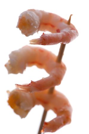 object on white - isolated shrimp close upの写真素材