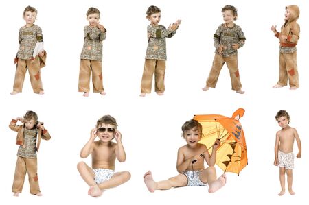 people on white - Little boy isolated on whiteの写真素材