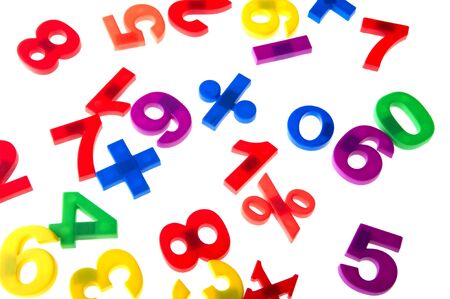 object on white - toy plastic numbersの写真素材