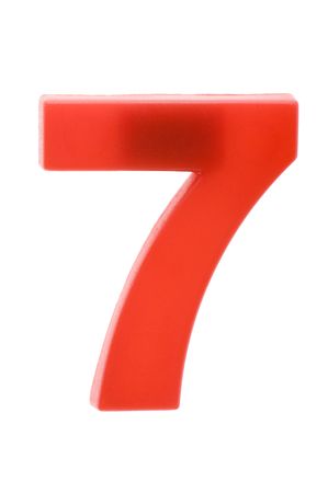 object on blue - toy plastic number sevenの写真素材