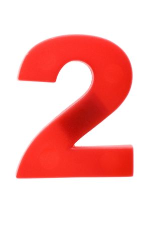 object on blue - toy plastic number twoの写真素材