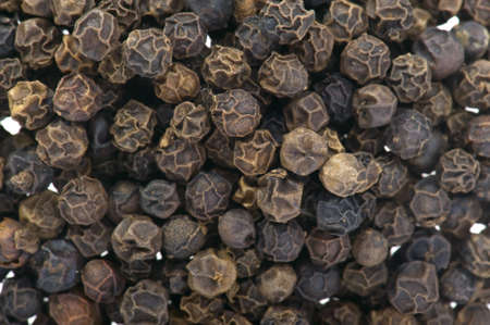 object on white - food black pepper close up