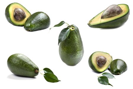 object on white - food avocado close upの写真素材