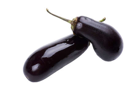 object on white - food aubergine close upの写真素材