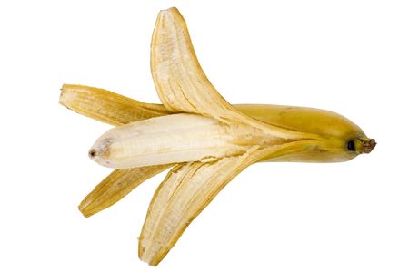 object on white - food banana close upの写真素材