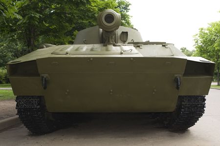 green camouflage armor - tank close up