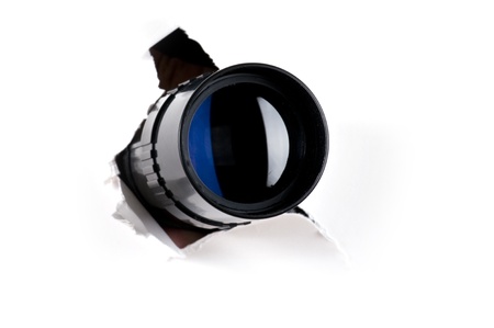 object on white - spyglass on white close up