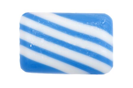 object on white - colored soap close upの写真素材