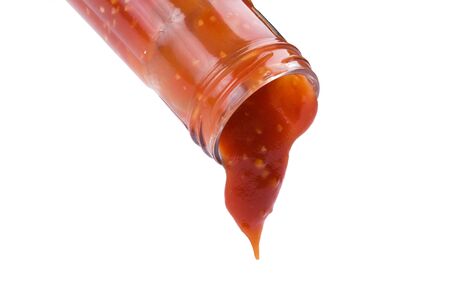 object on white - food ketchup with bottleの写真素材
