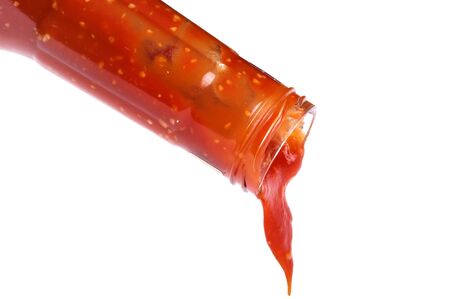 object on white - food ketchup with bottleの写真素材