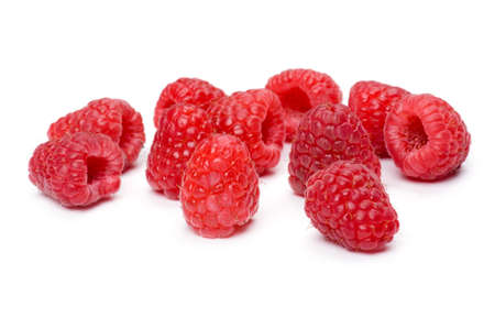 object on white - fruit raspberry close up