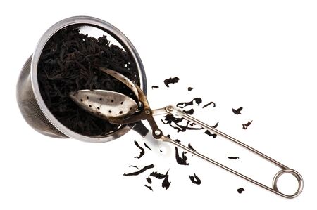 object on white - brewing sieve close upの写真素材