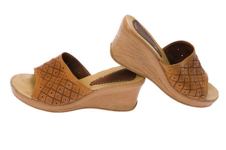 object on white - Women's summer shoes slippersの写真素材