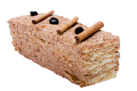 object on white - food cake close up