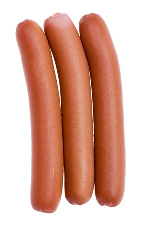 object on white - food sausage close upの写真素材