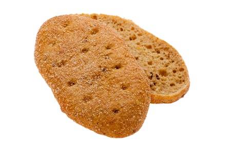 object on white - black bread close up