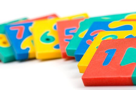 object on white - arithmetic learning game close up