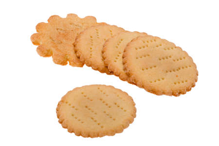 object on white - food biscuit close upの写真素材
