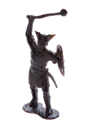 object on white - plastic toy knightの写真素材