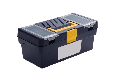 object on white - isolated plastic tool box 