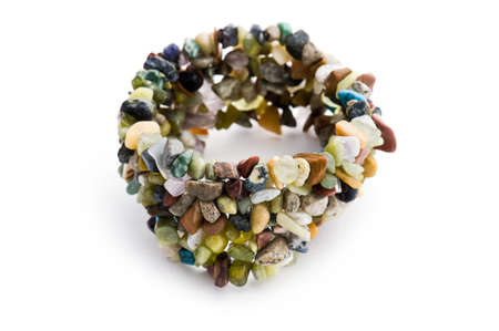 object on white - bracelet stone close upの写真素材