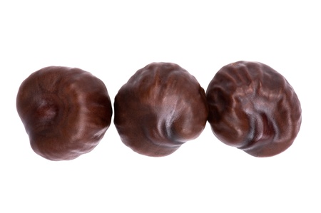 object on white - food chestnut close upの写真素材