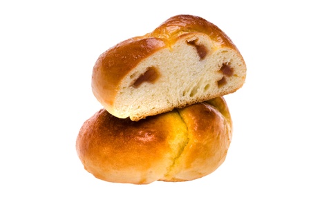 object on white - food Bun with jamの写真素材