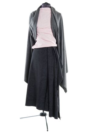 manufacturing women's clothing from fabric on a mannequinの写真素材