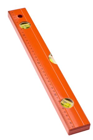 long orange building level on white background
