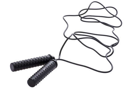 object on white - black skipping ropeの写真素材