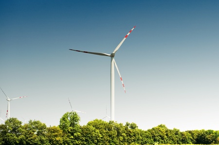 location of wind turbines in an open field