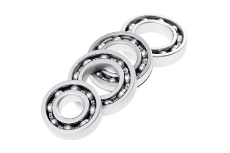 metal chrome bearing - on white background の写真素材
