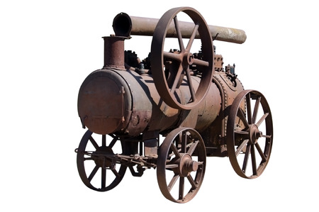 isolated object on white -  machine by a steam engine