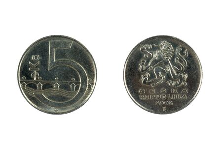 isolated object on white - coins of Czech