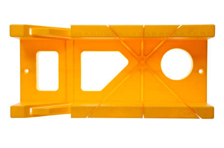 yellow plastic mitre box for smooth angles