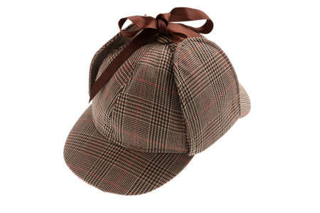 deer hunter cap isolated on whiteの写真素材