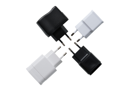 usb wall charger plug isolated on white background