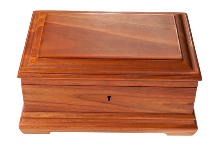 wooden box isolated on white backgroundの写真素材