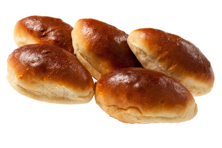 patties with rice isolated on white backgroundの写真素材