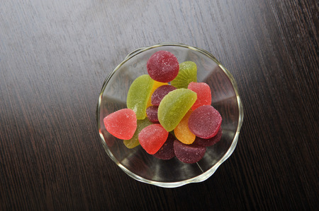 candied fruit jelly on dark backroundの写真素材