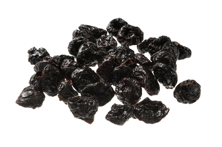 prunes isolated on white backgroundの写真素材
