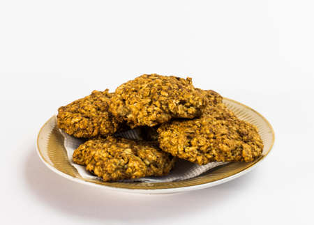 Homemade cookies on a plate isolateの写真素材