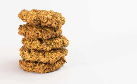 Walnut cookies on a white backgroundの写真素材