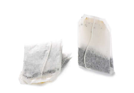 Teabag without label isolated on a whiteの写真素材