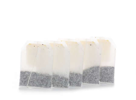 Teabag without label isolated on a white